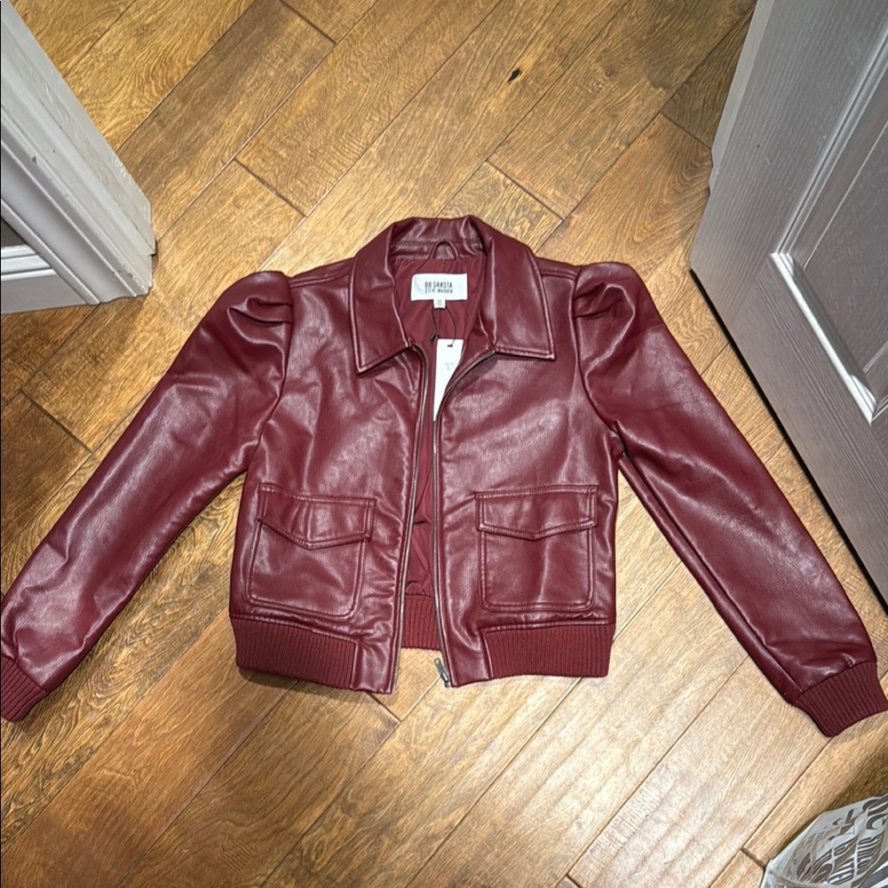 BB Dakota by Steve Madden Red Leather Moto Jacket